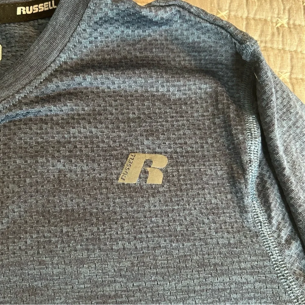 (Bundle 3 for $15) Russell Athletic Kids Dry-Fit Shirt Navy L (10/12)